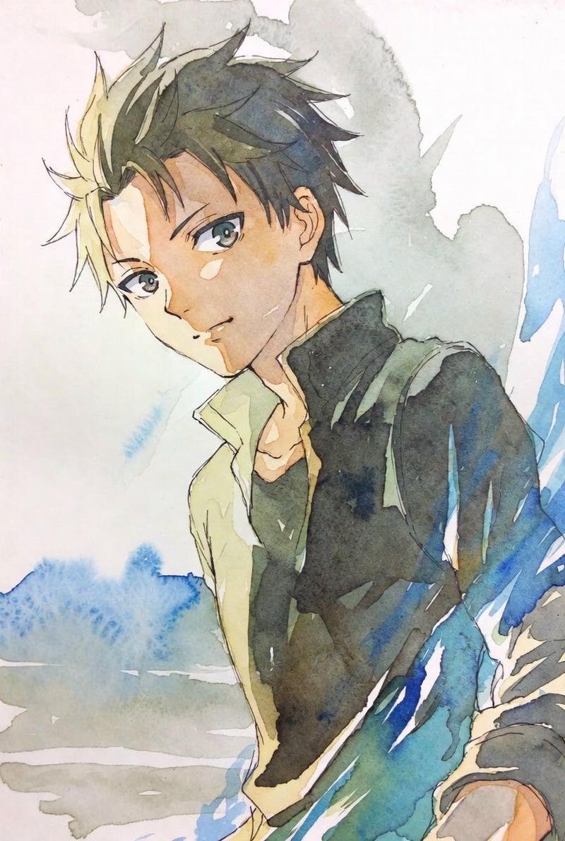 Ảnh Natsuki Subaru anime với gương mặt đầy nghị lực