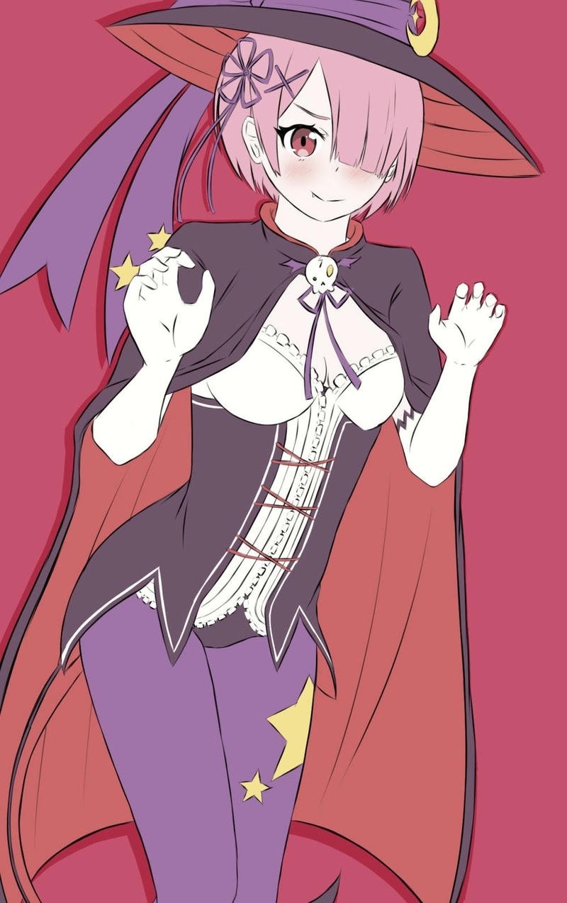 Ảnh Ram Re Zero với mái tóc hồng đặc trưng