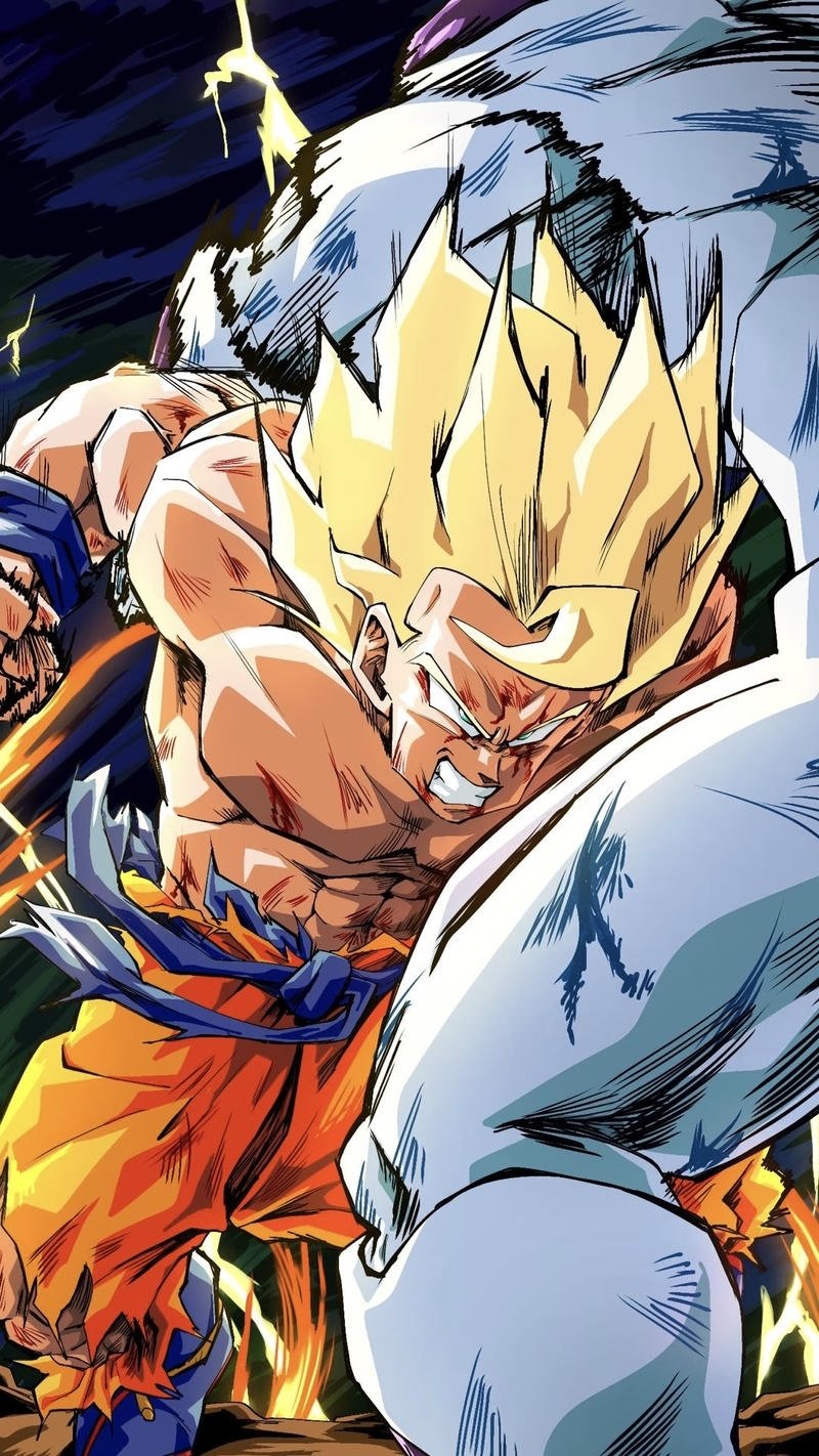 Ảnh SonGoku chiến binh Saiyan tung cú đấm bùng nổ năng lượng