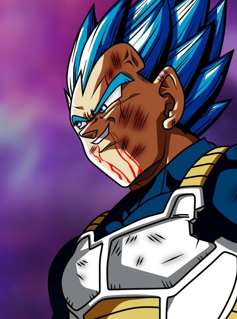 Ảnh Vegeta phong cách anime với thần thái lạnh lùng