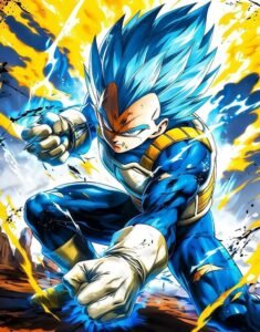 Ảnh Vegeta trong khung cảnh chiến đấu khốc liệt