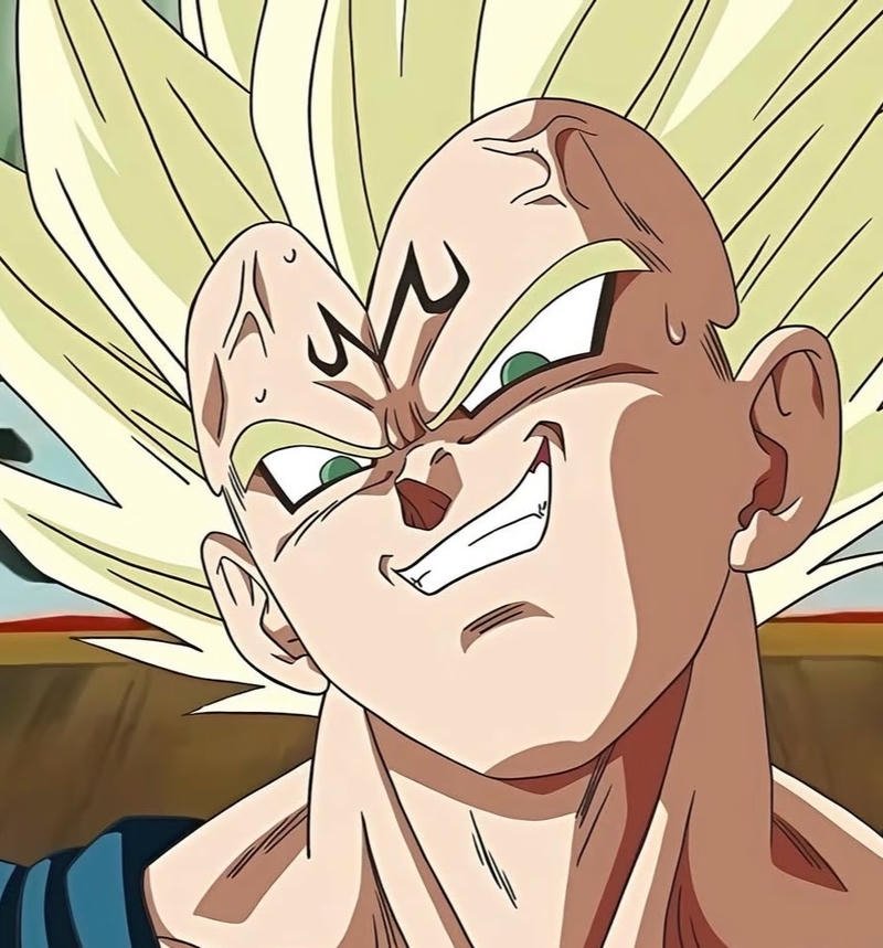 Ảnh Vegeta trong trạng thái Super Saiyan mạnh mẽ