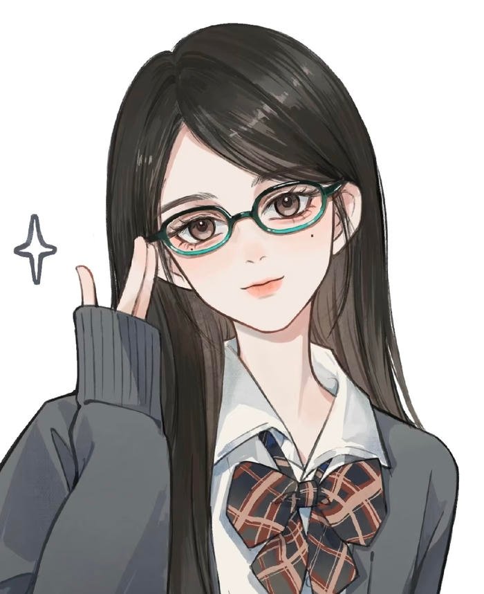 Ảnh anime đeo kính biểu cảm nền nã cuốn hút