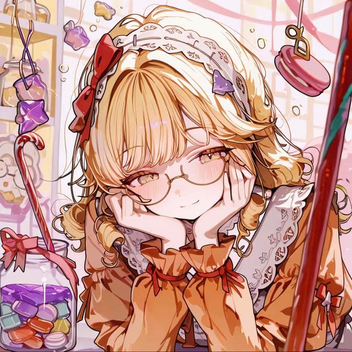 Ảnh anime đeo kính vẻ đẹp trưởng thành dịu dàng