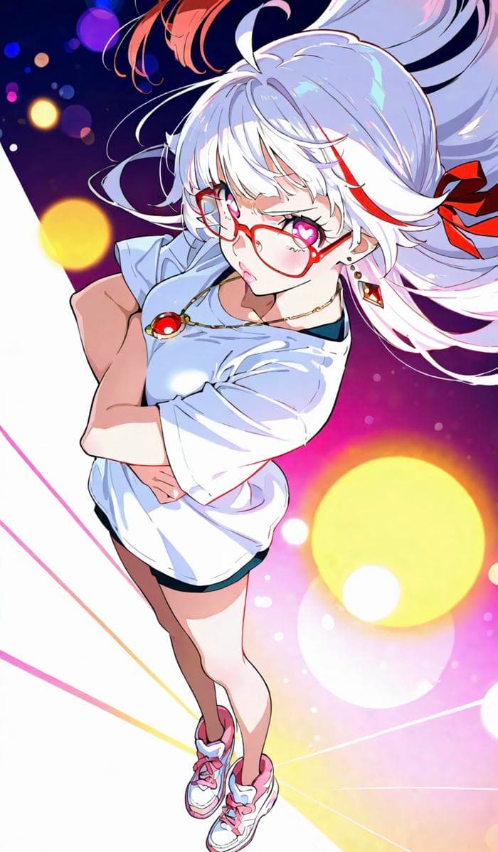 Ảnh anime đeo kính với ánh nhìn sâu lắng