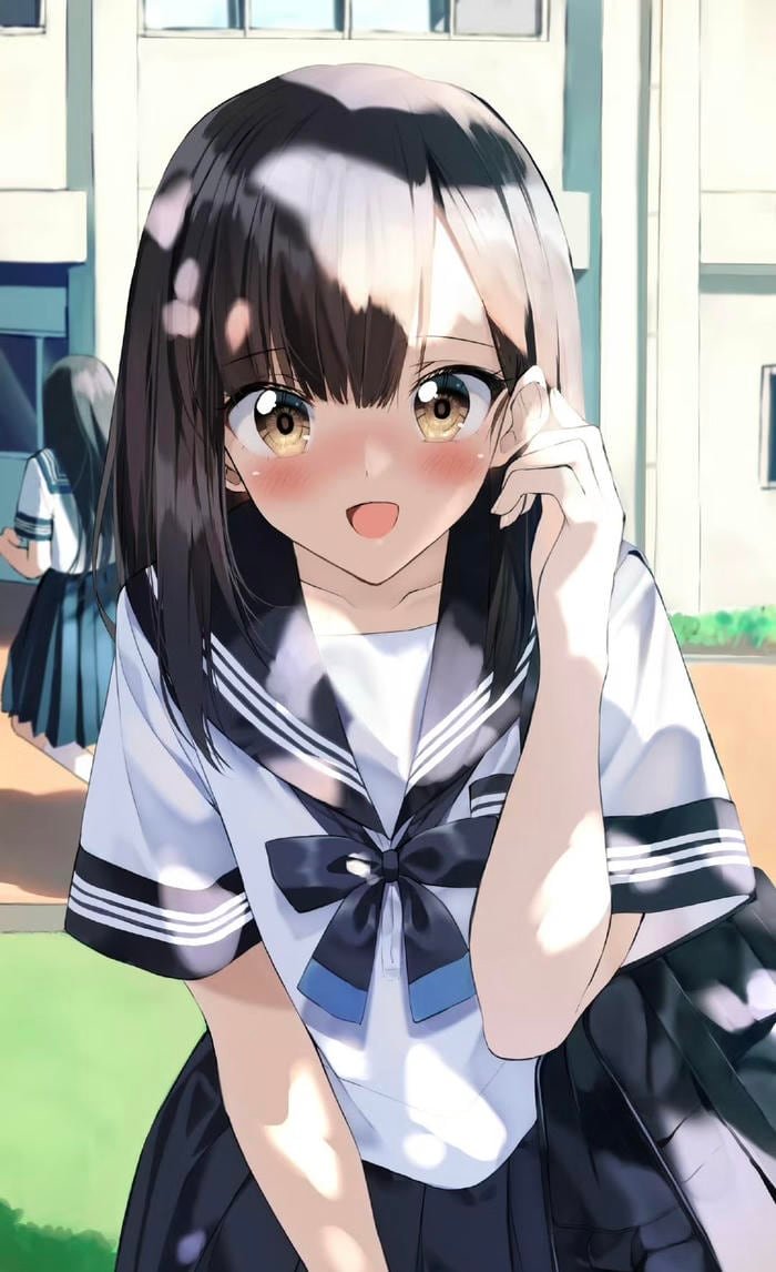 Ảnh anime học sinh mái tóc cắt ngắn cá tính