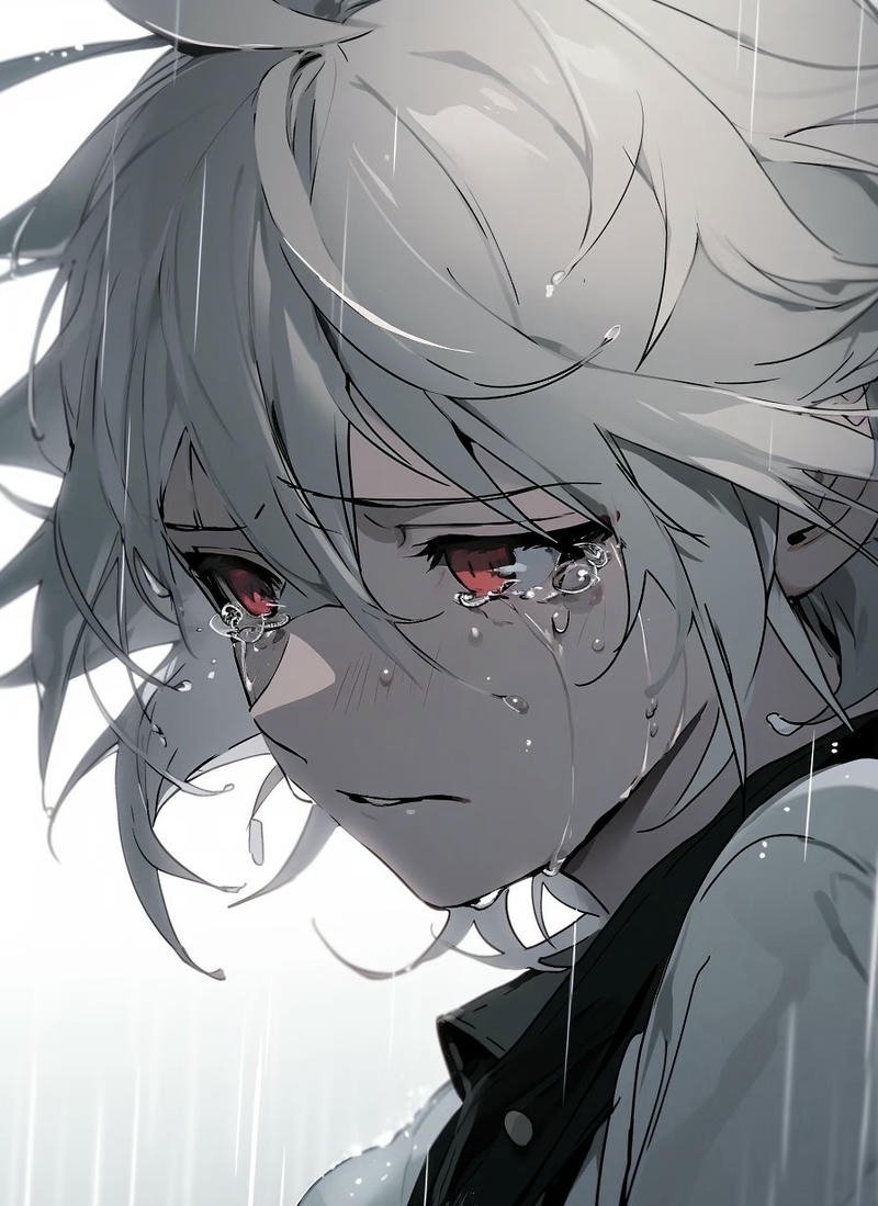 Ảnh anime nam buồn ánh nhìn lạnh lẽo