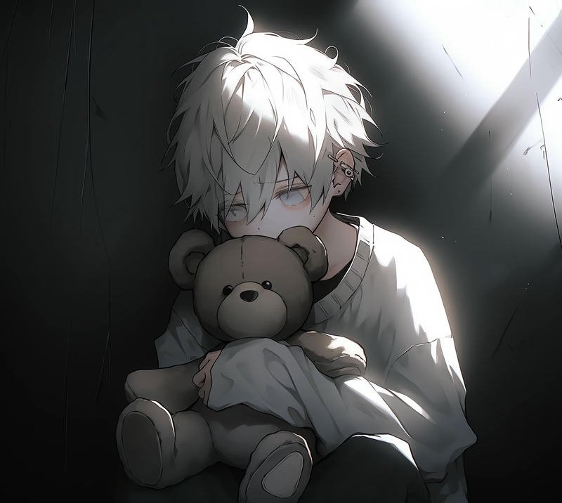 Ảnh anime nam buồn đẹp làm hình nền máy tính