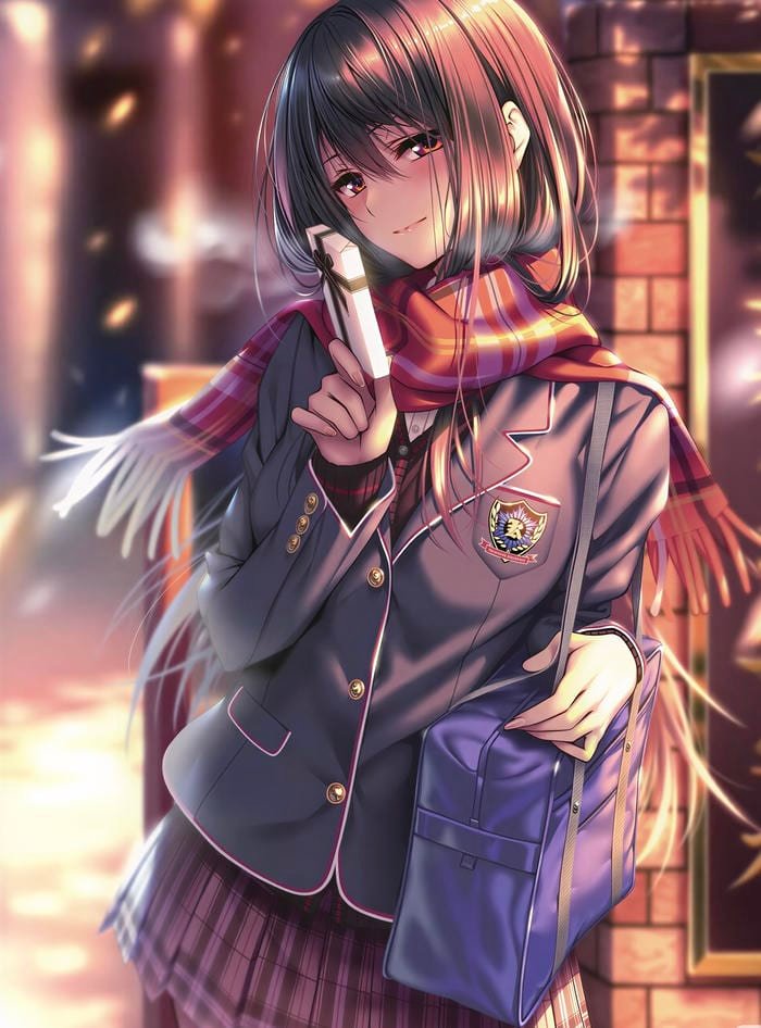 Ảnh anime nữ học sinh đồng phục gọn gàng tinh khôi