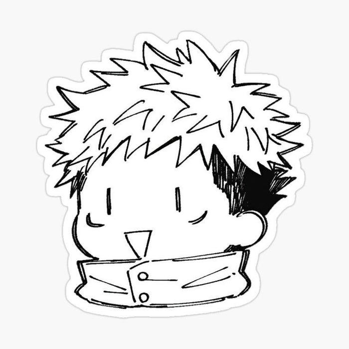 Ảnh hình sticker cute không màu biểu cảm đáng yêu