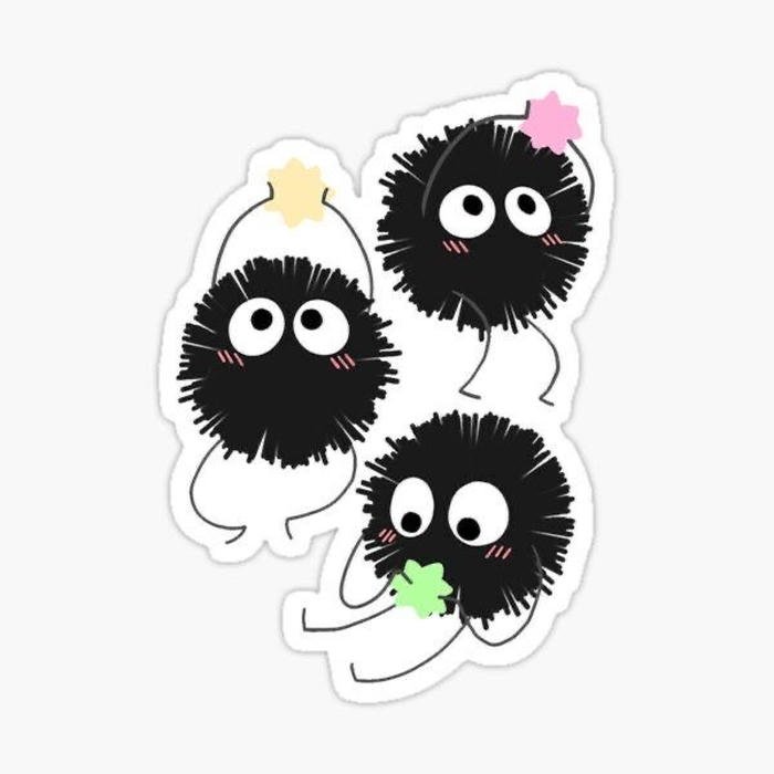 Ảnh hình sticker cute không màu đường cong uyển chuyển