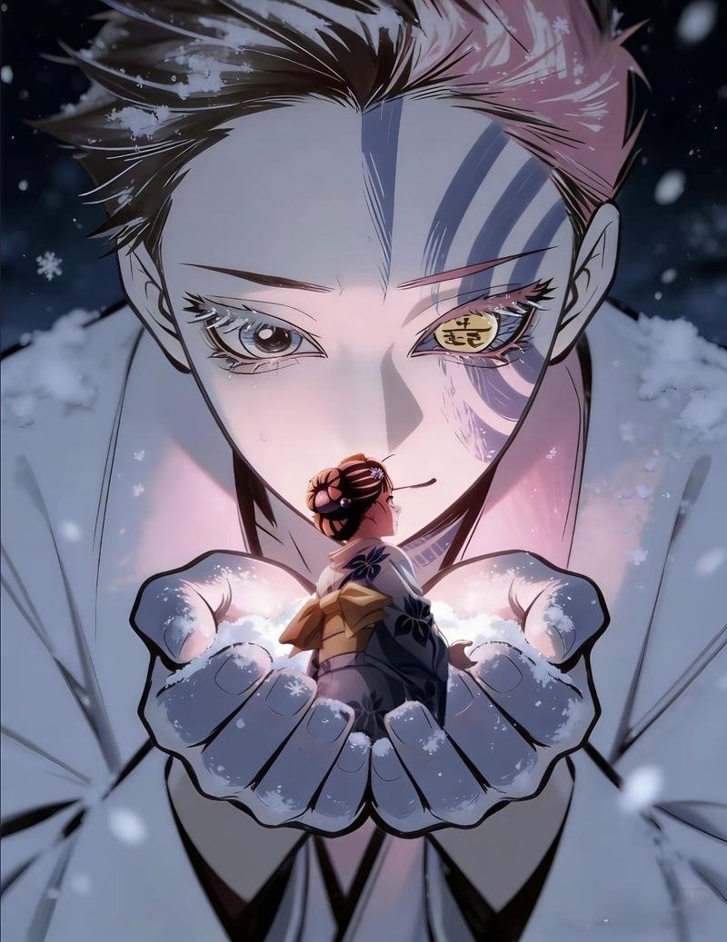 Ánh mắt ấm áp của nhân vật trong ảnh Akaza