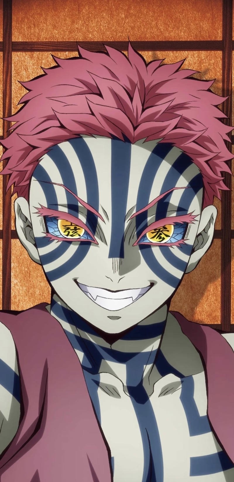 Ánh mắt sắc bén của nhân vật trong ảnh Akaza