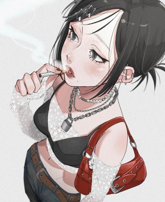 Ảnh nhân vật anime nữ ánh mắt sắc sảo tự tin