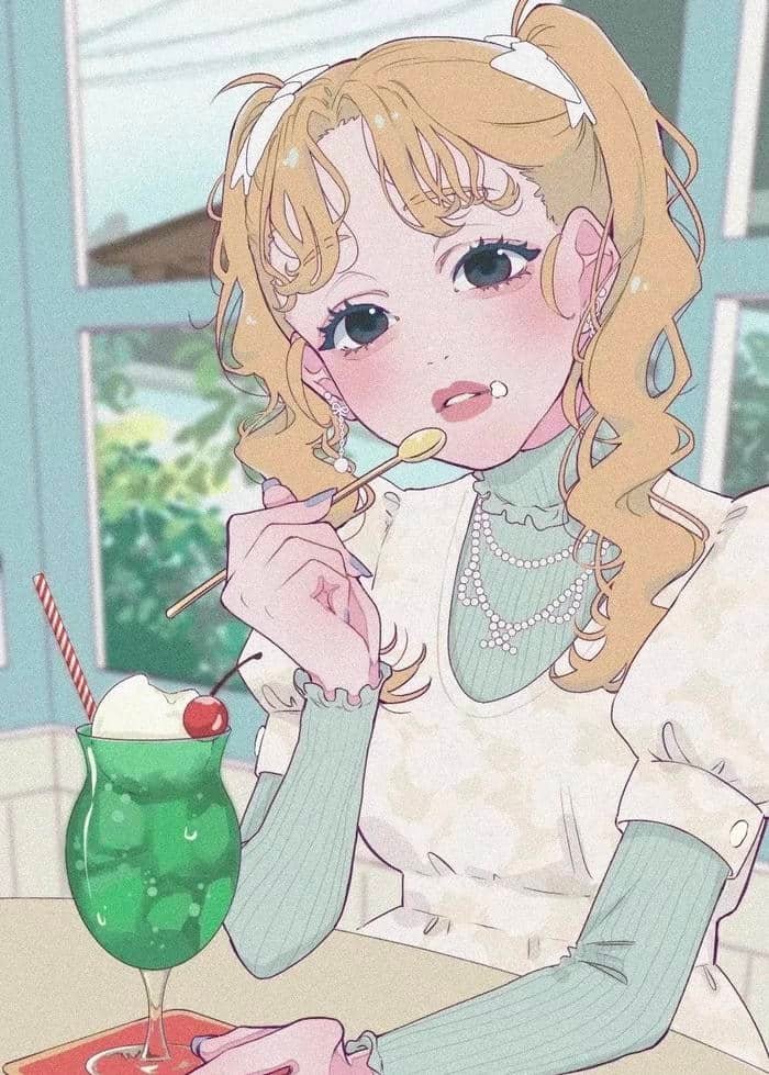 Ảnh nhân vật anime nữ thần sắc dịu dàng sâu lắng