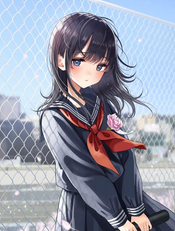 Ảnh nhân vật anime nữ với ánh nhìn cuốn hút