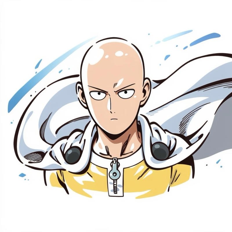 Ánh nhìn bình thản của anh hùng trong ảnh Saitama