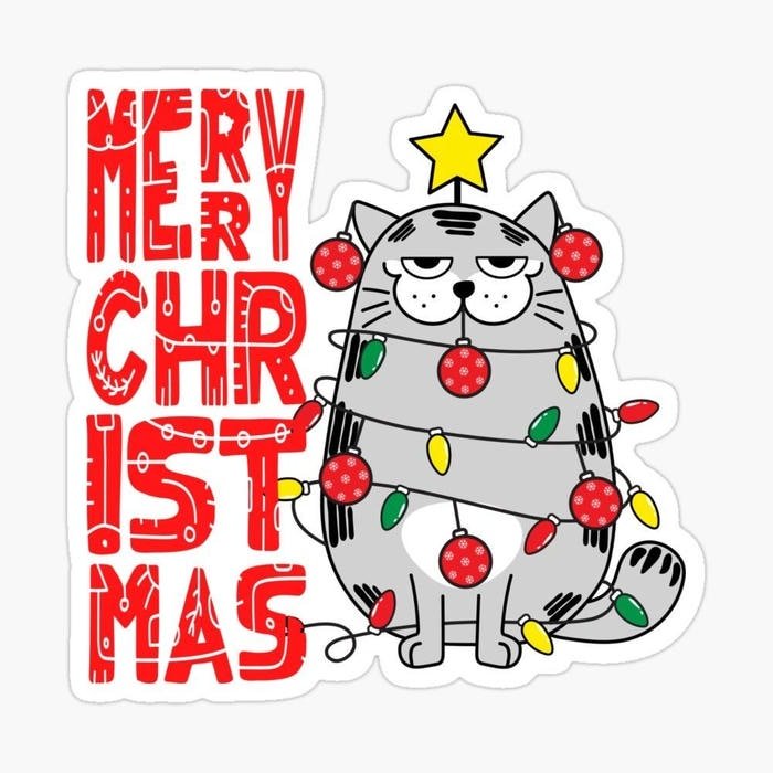 Ảnh sticker Noel cây thông trang trí lung linh