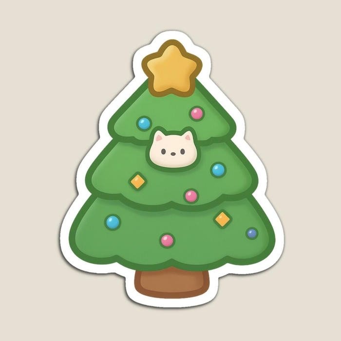 Ảnh sticker Noel cây thông xanh mướt