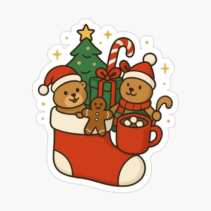 Ảnh sticker Noel đường nét mềm mại