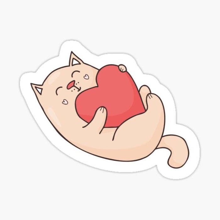 Ảnh sticker mèo biểu cảm cười tít mắt