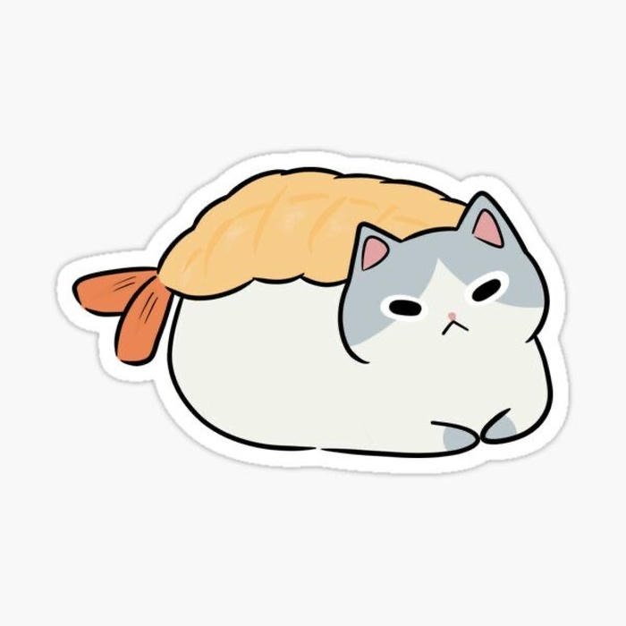 Ảnh sticker mèo dáng nằm thư giãn