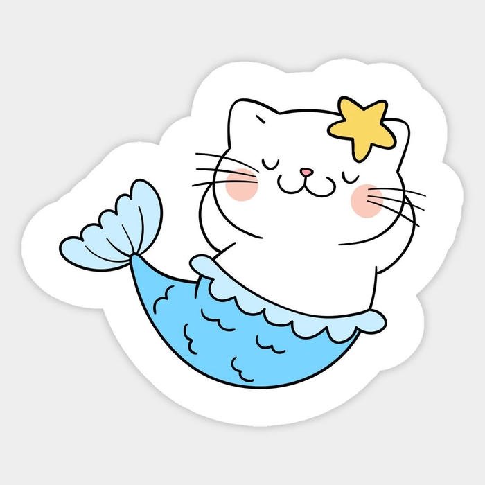 Ảnh sticker mèo tạo hình tròn trịa