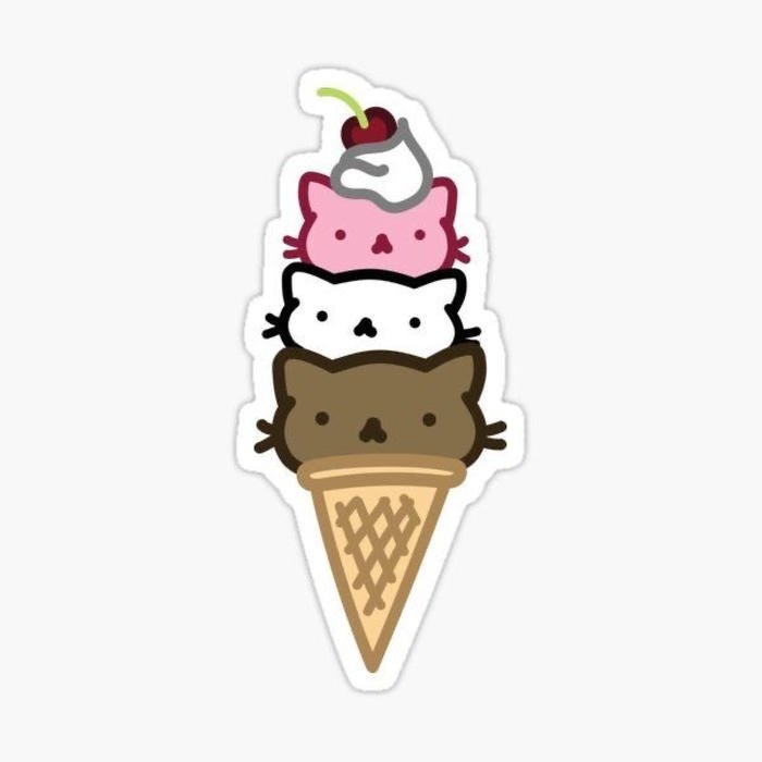 Ảnh sticker mèo thiết kế cute nhỏ xinh