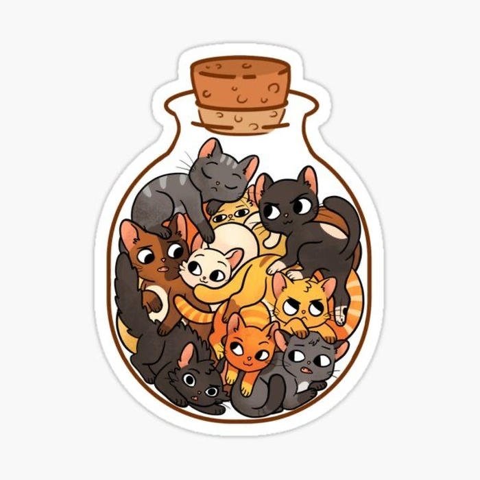 Ảnh sticker mèo thiết kế đơn giản