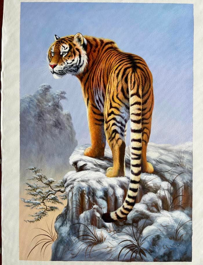 Ảnh tranh vẽ con hổ phong cách nghệ thuật hiện đại