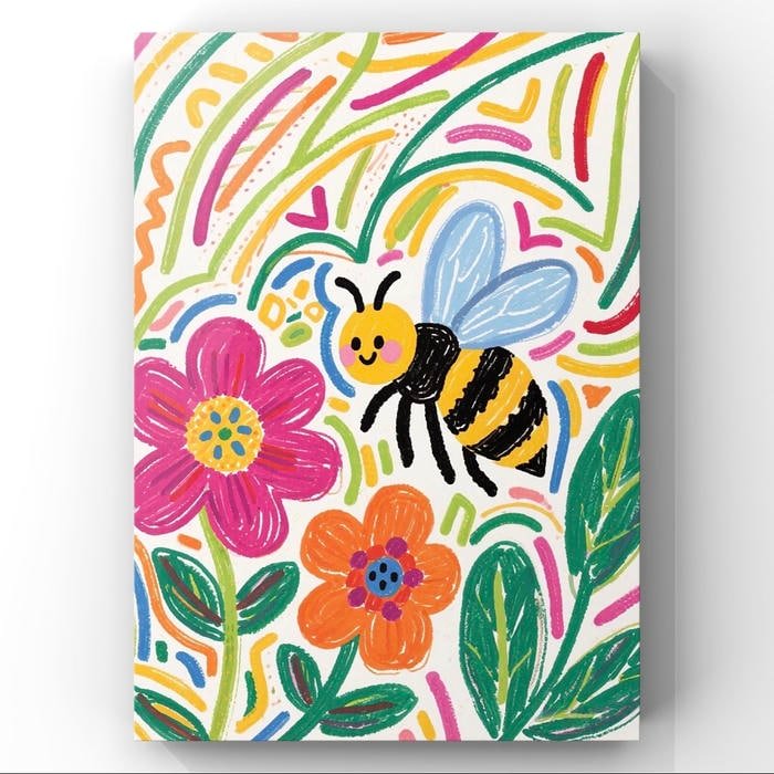 Ảnh tranh vẽ con ong chi tiết nhỏ xinh