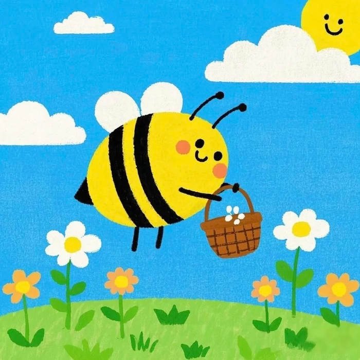 Ảnh tranh vẽ con ong đôi cánh mỏng nhẹ