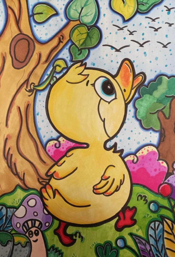 Ảnh tranh vẽ con vịt có hình dáng nhìn gọn gàng và sáng rõ