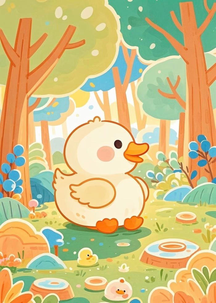 Ảnh tranh vẽ con vịt tạo ấn tượng hình ảnh sáng sủa
