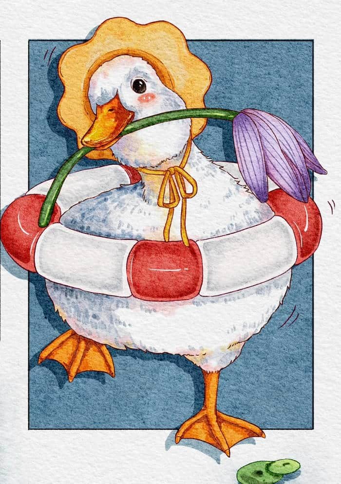 Ảnh tranh vẽ con vịt tạo cảm giác hình ảnh dễ nhìn
