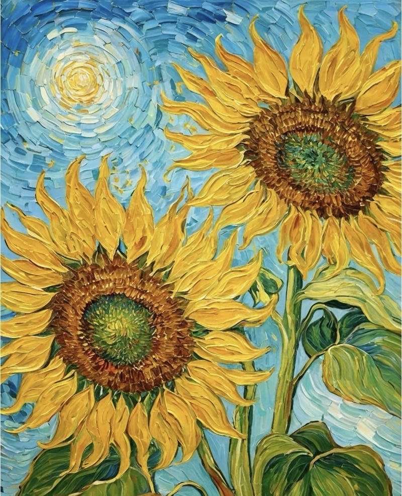 Ảnh vẽ tranh hoa hướng dương đơn giản dễ thực hiện
