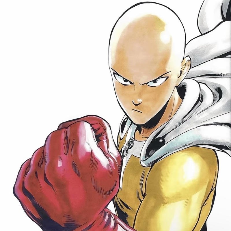 Áo choàng trắng bay nhẹ phía sau ảnh Saitama