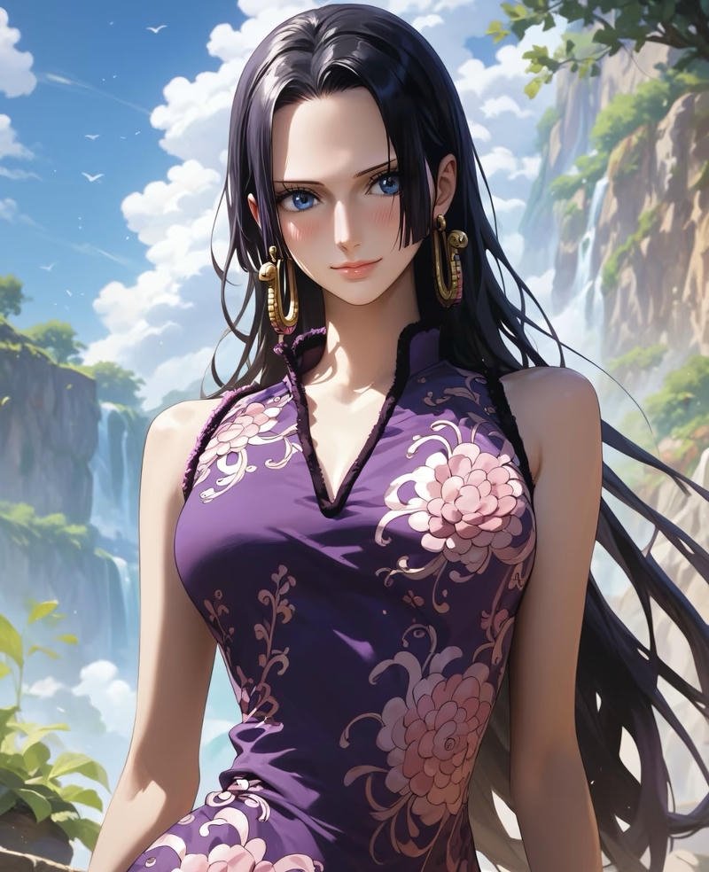 Boa Hancock mái tóc dài đen óng rất đặc trưng