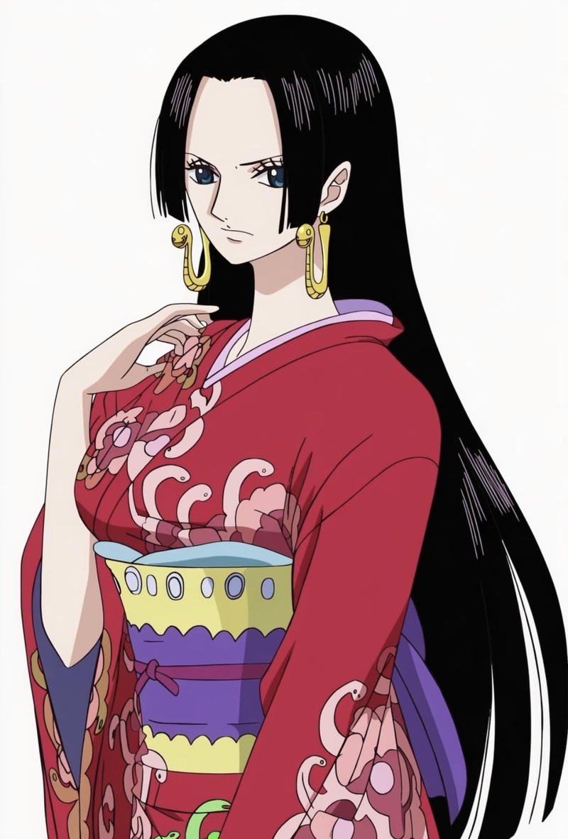 Boa Hancock với mái tóc đen dài và ánh nhìn kiêu sa