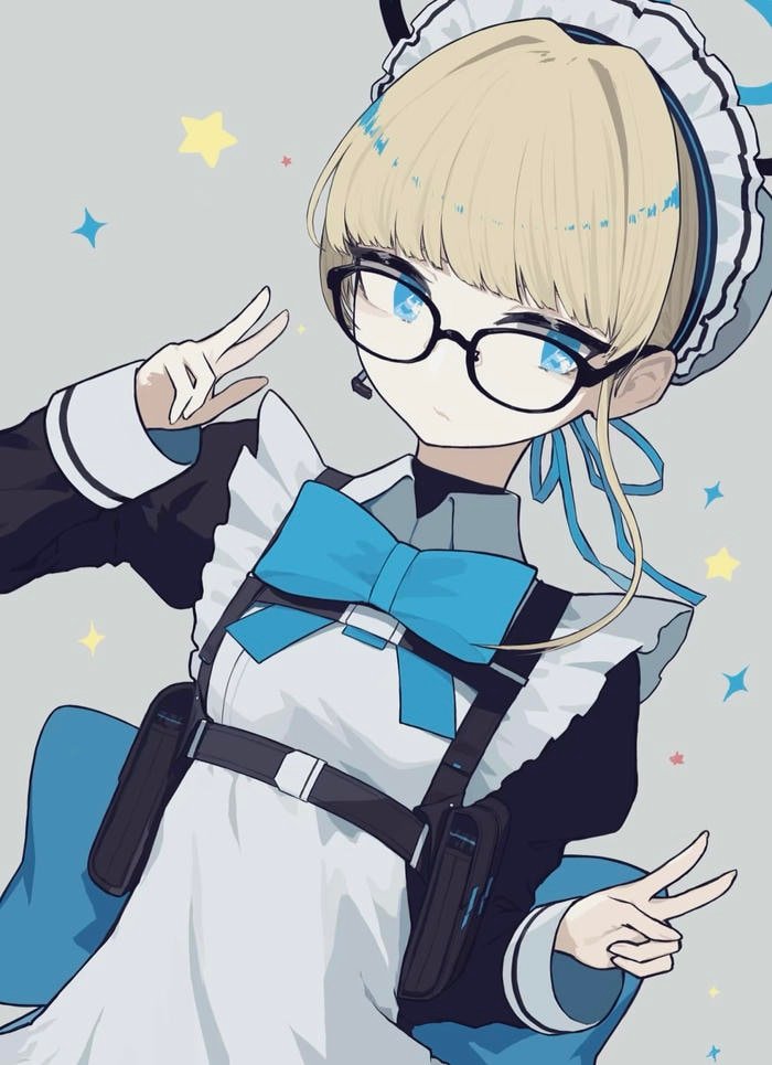 Bức ảnh anime đeo kính biểu cảm dịu dàng thanh tao