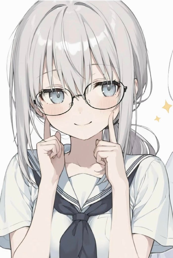 Bức ảnh anime đeo kính nét đẹp quý phái nhẹ nhàng