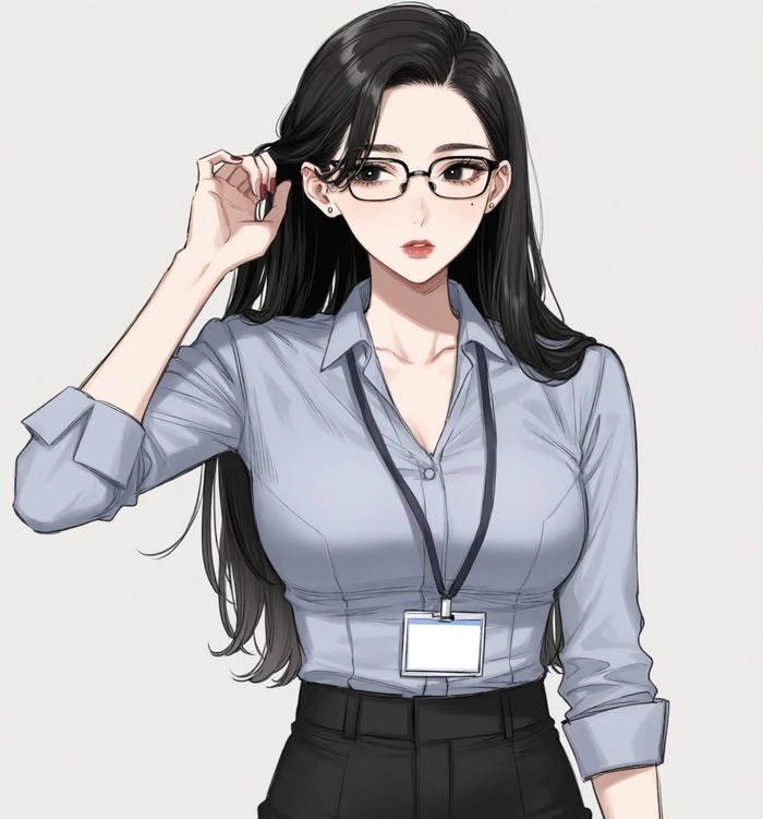 Bức ảnh anime đeo kính thần sắc thanh lịch