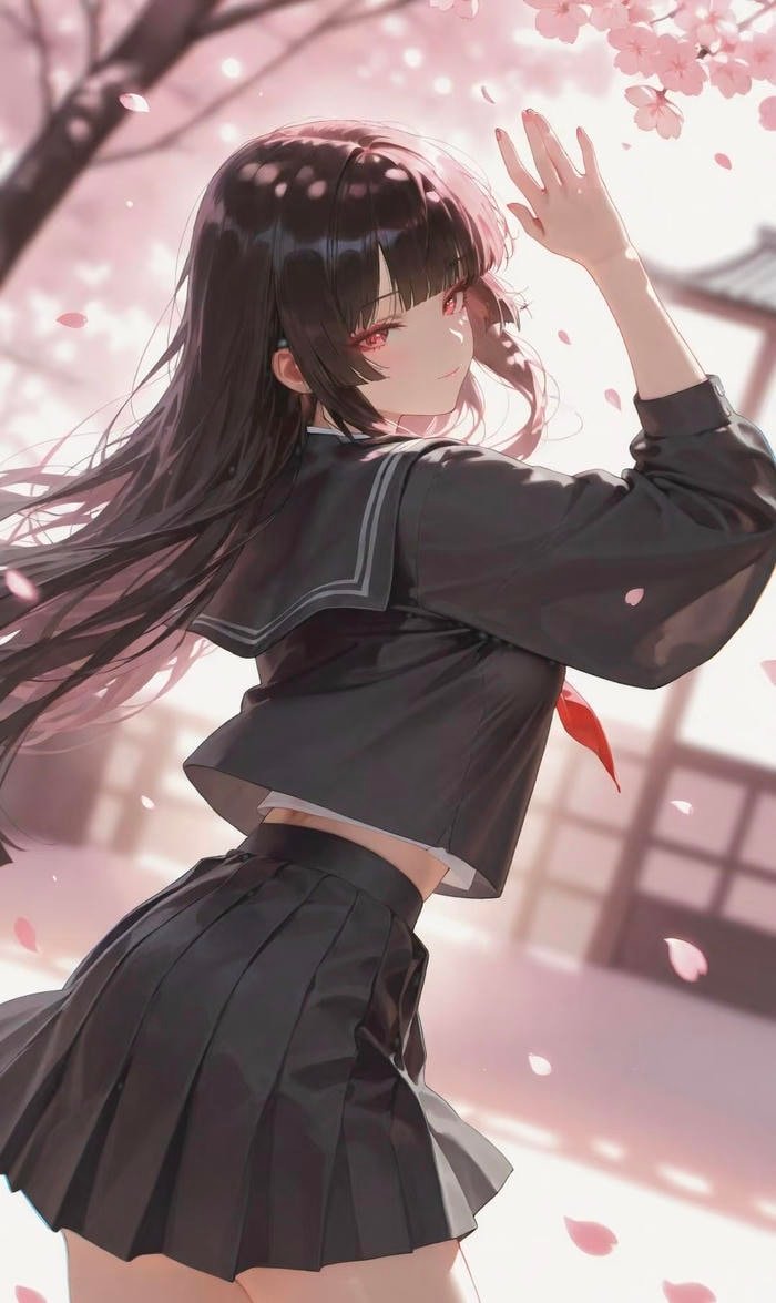 Bức ảnh anime học sinh ánh nhìn sáng rõ