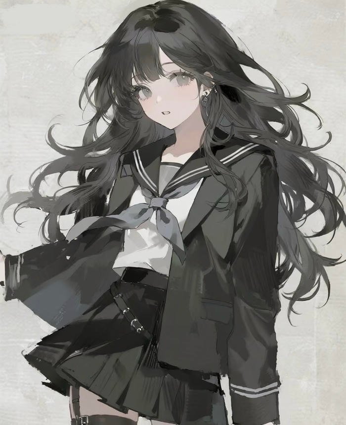 Bức ảnh anime học sinh dáng đi năng nổ tự tin