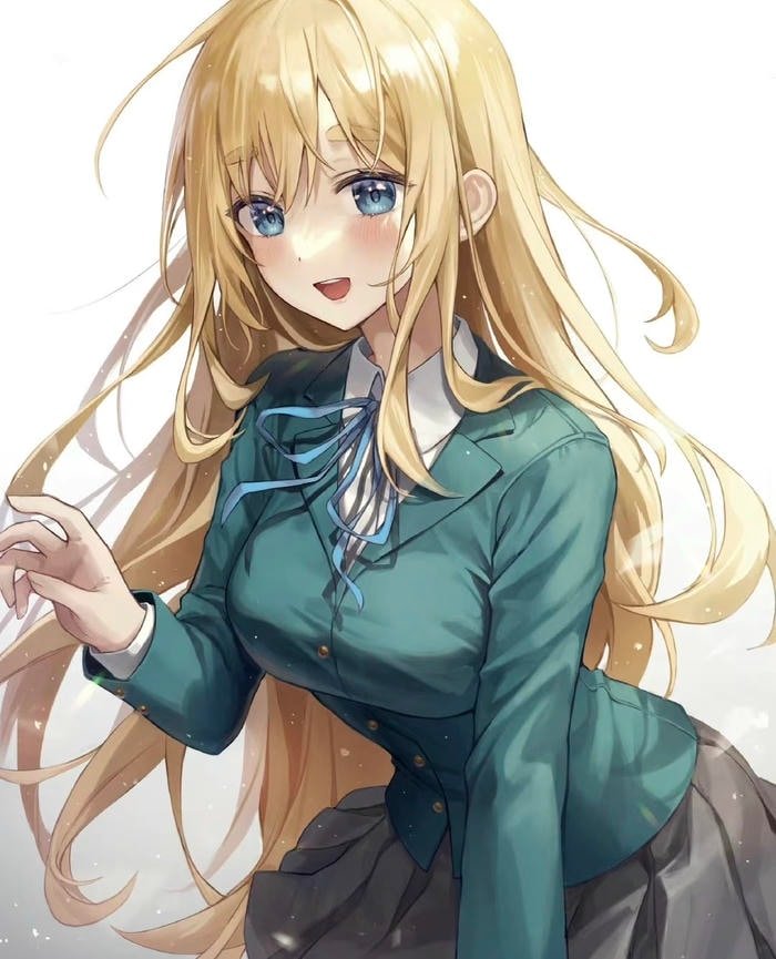 Bức ảnh anime nữ học sinh ánh nhìn xa xăm