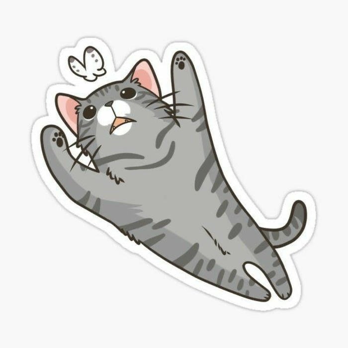 Bức ảnh sticker mèo nét vẽ tay đáng yêu