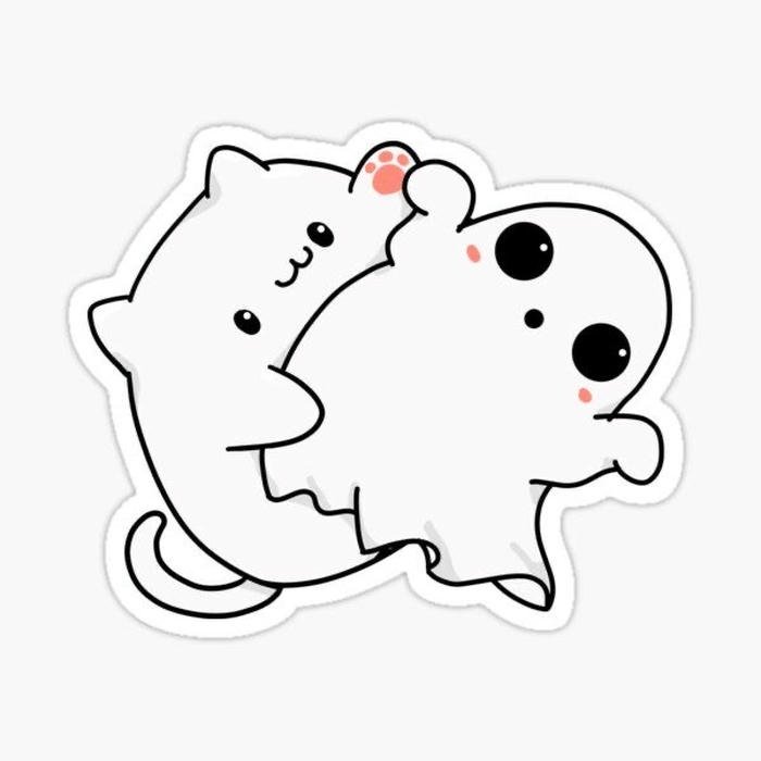 Bức ảnh sticker mèo phong cách tối giản