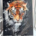 Bức ảnh tranh vẽ con hổ ánh sáng đổ bóng ấn tượng