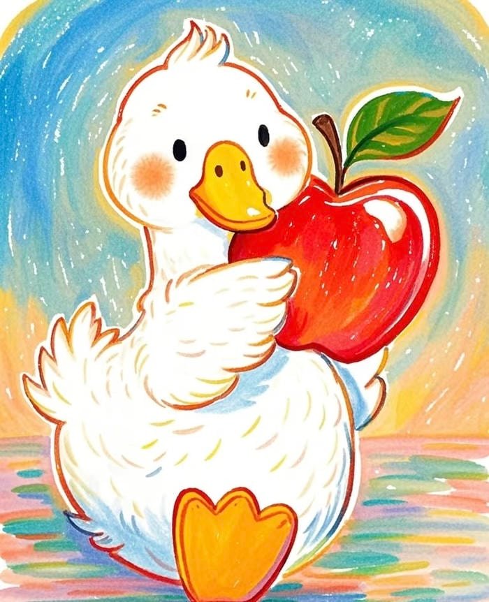 Bức ảnh tranh vẽ con vịt thể hiện diện mạo rõ nét