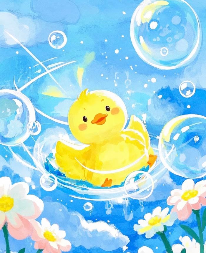 Bức ảnh tranh vẽ con vịt thể hiện diện mạo tương đối nổi bật